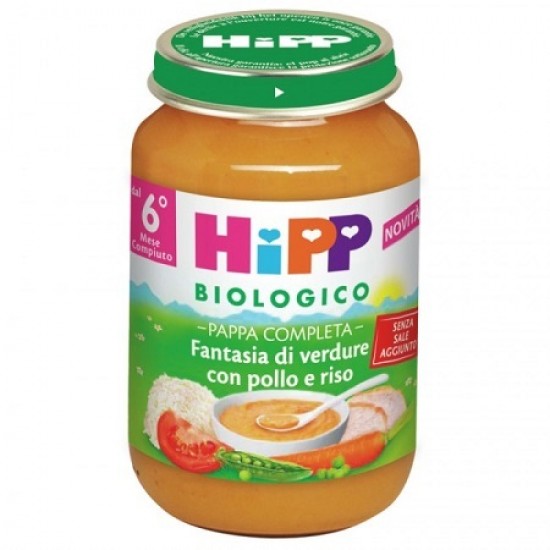 HIPP BIO PAPPA PRONTA FANTAS VERD POLLO RISO 190 G HIPP BIO PAPPA PRONTA FANTAS VERD POLLO RISO 190 G